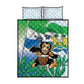 Personalised Afro Sierra Leone Quilt Bed Set Chimp With Drum - Happy Independence Day