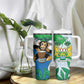 Personalised Afro Sierra Leone Tumbler With Handle Chimp With Drum - Happy Independence Day