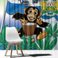 Personalised Afro Sierra Leone Window Curtain Chimp With Drum - Happy Independence Day