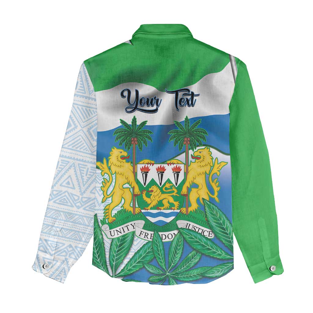 Personalised Afro Sierra Leone Women Casual Shirt Chimp With Drum - Happy Independence Day