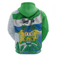 Personalised Afro Sierra Leone Zip Hoodie Chimp With Drum - Happy Independence Day