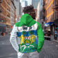 Personalised Afro Sierra Leone Zip Hoodie Chimp With Drum - Happy Independence Day