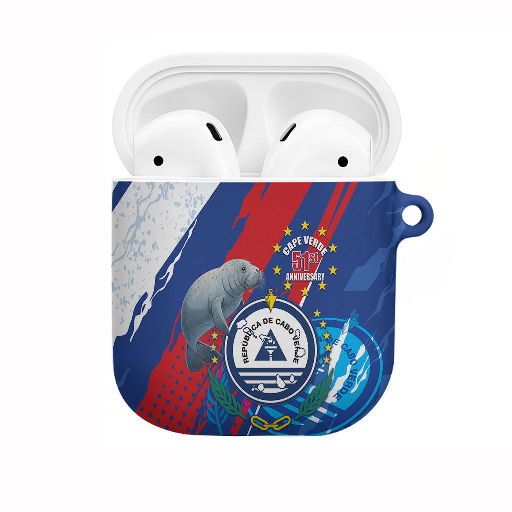 Cape Verde Independence Day AirPods Case 51st Anniversary Manatee Coat Of Arms