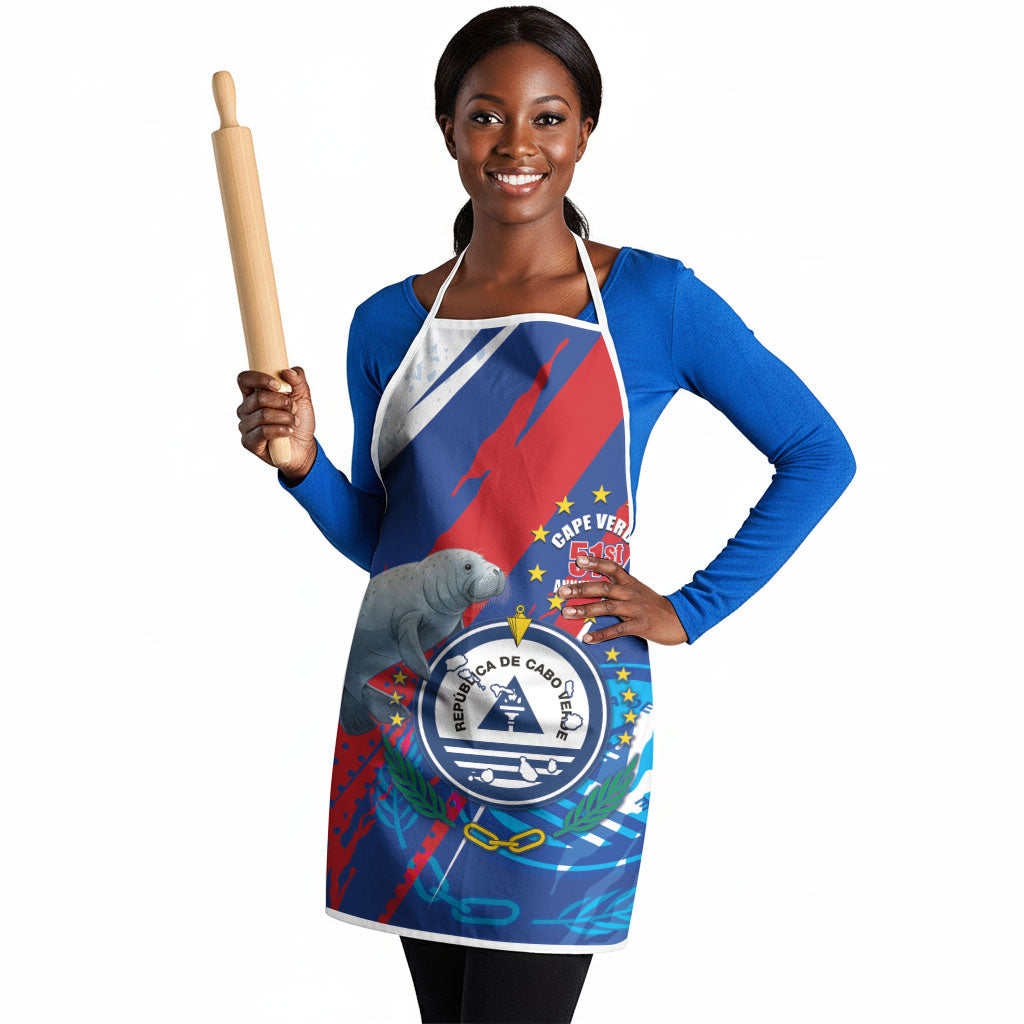 Cape Verde Independence Day Apron 51st Anniversary Manatee Coat Of Arms