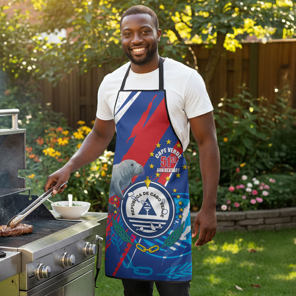 Cape Verde Independence Day Apron 51st Anniversary Manatee Coat Of Arms