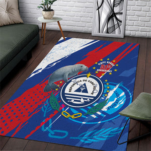 Cape Verde Independence Day Area Rug 51st Anniversary Manatee Coat Of Arms