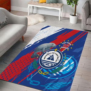 Cape Verde Independence Day Area Rug 51st Anniversary Manatee Coat Of Arms