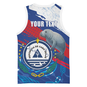 Personalized Cape Verde Independence Day Basketball Jersey 51st Anniversary Manatee Coat Of Arms