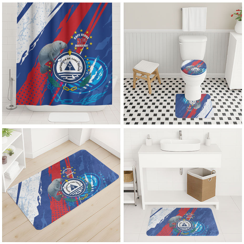 Cape Verde Independence Day Bathroom Set 51st Anniversary Manatee Coat Of Arms