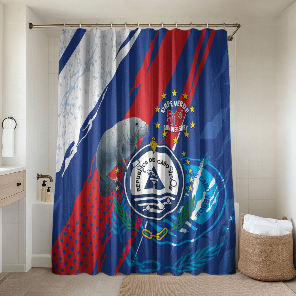 Cape Verde Independence Day Bathroom Set 51st Anniversary Manatee Coat Of Arms