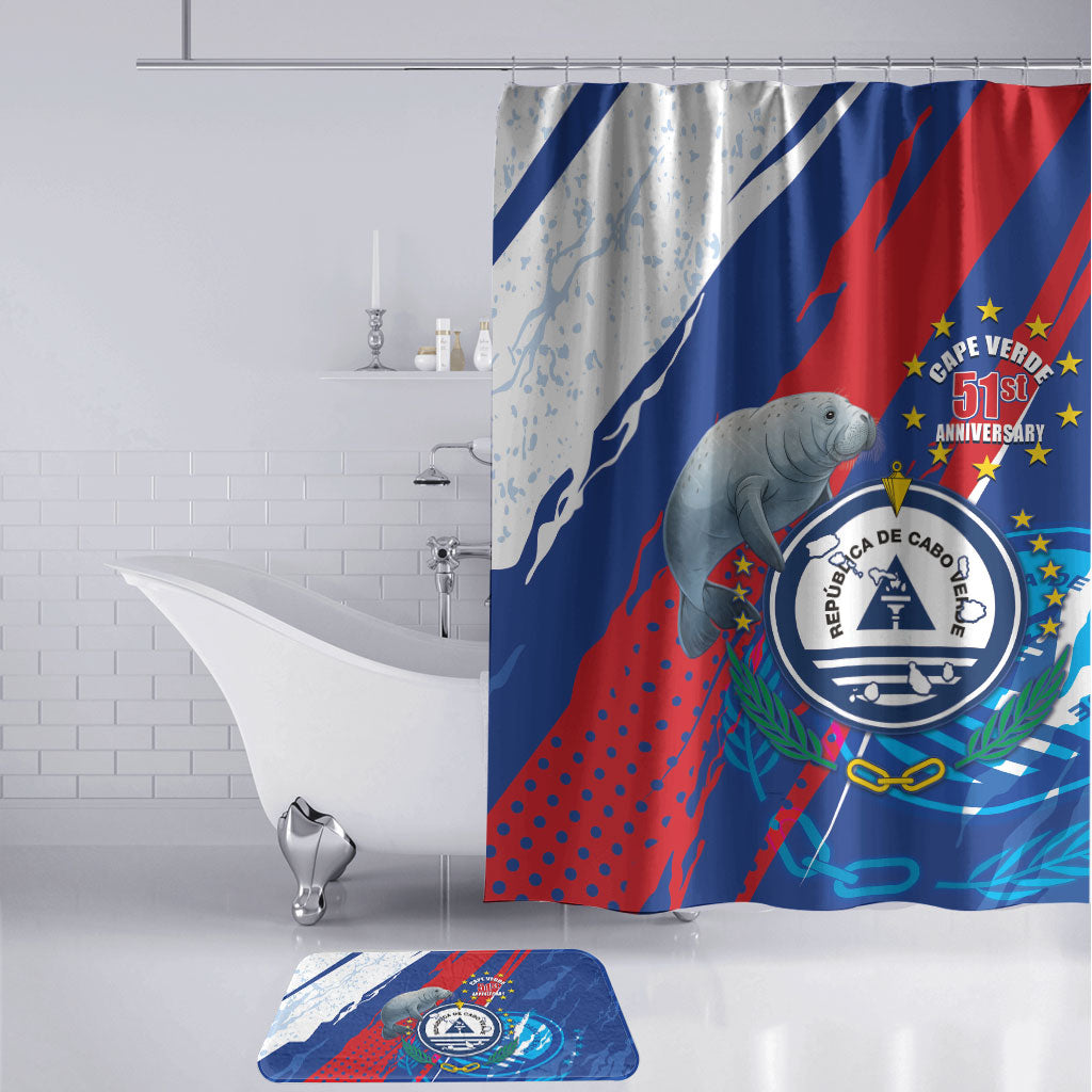 Cape Verde Independence Day Bathroom Set 51st Anniversary Manatee Coat Of Arms