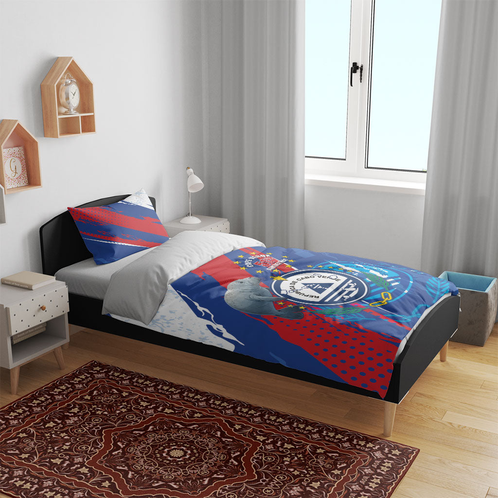Cape Verde Independence Day Bedding Set 51st Anniversary Manatee Coat Of Arms