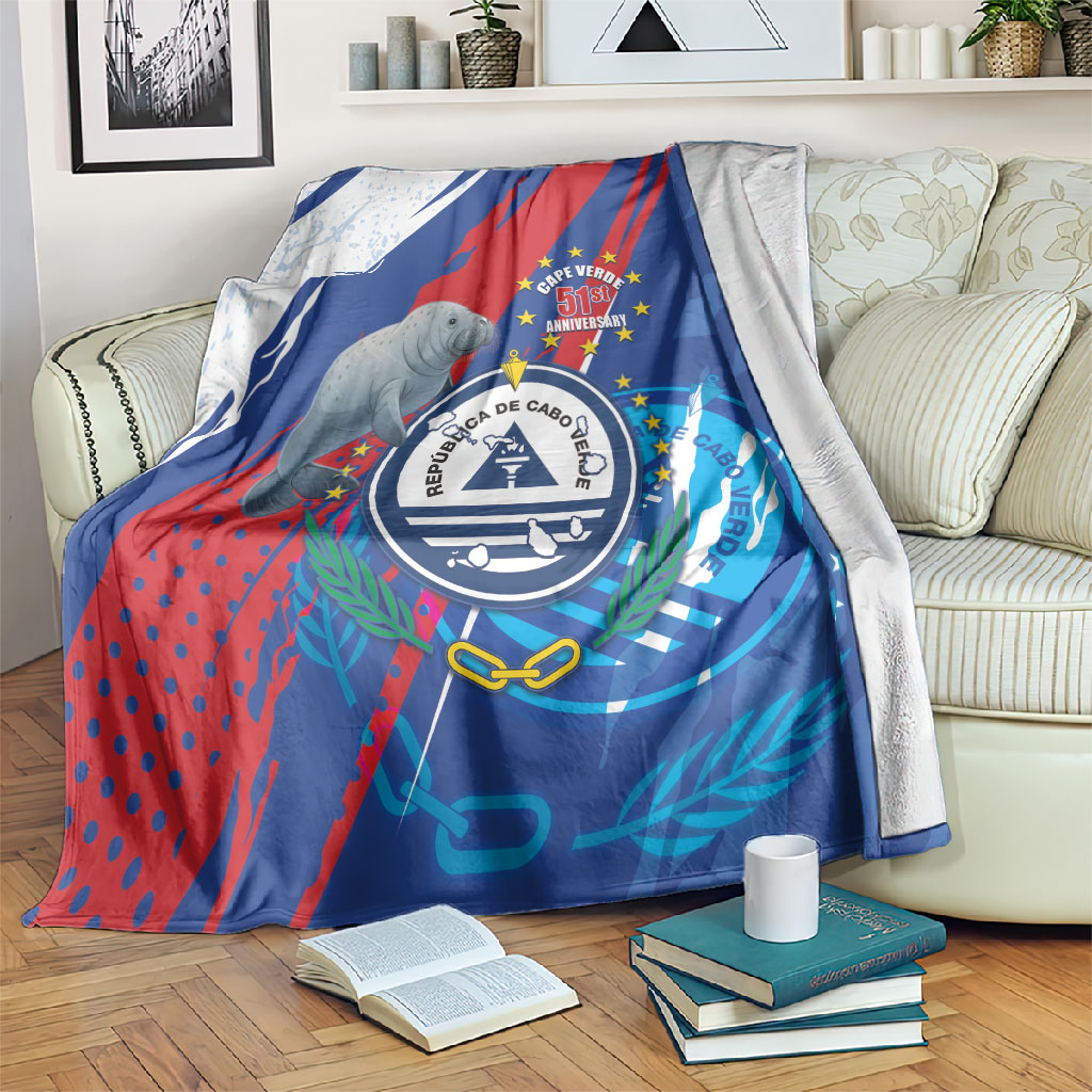 Cape Verde Independence Day Blanket 51st Anniversary Manatee Coat Of Arms