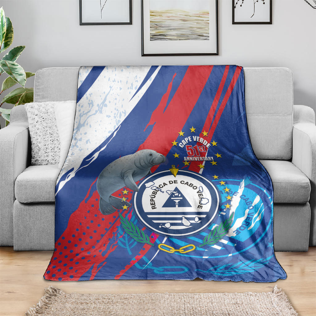 Cape Verde Independence Day Blanket 51st Anniversary Manatee Coat Of Arms