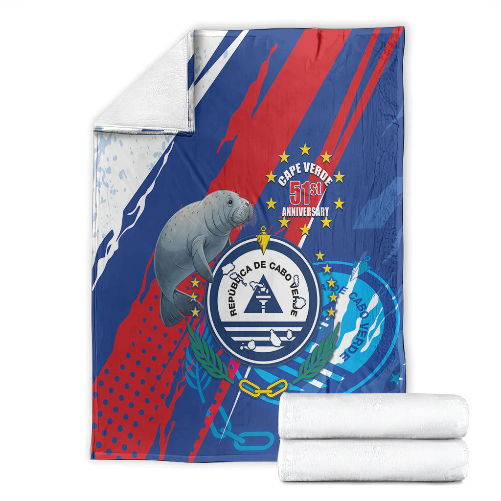 Cape Verde Independence Day Blanket 51st Anniversary Manatee Coat Of Arms
