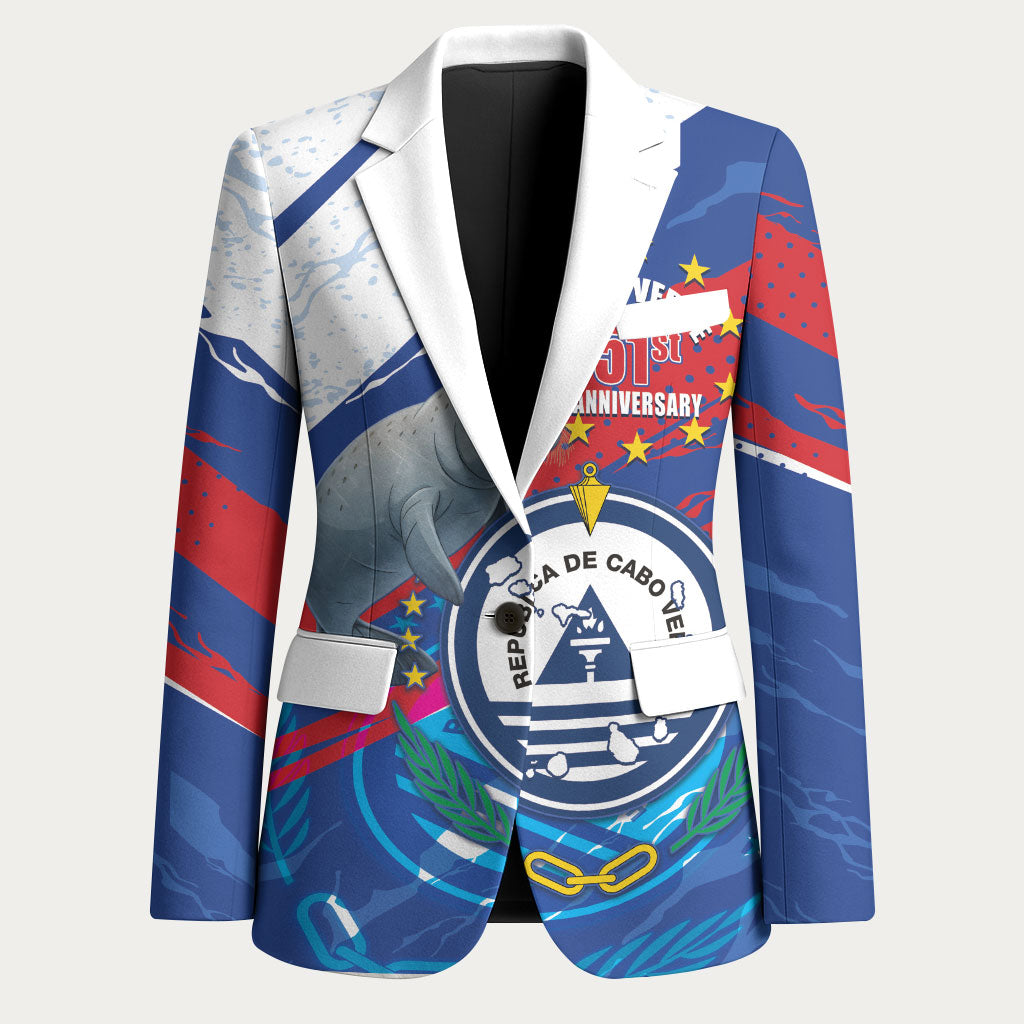 Personalized Cape Verde Independence Day Blazer 51st Anniversary Manatee Coat Of Arms