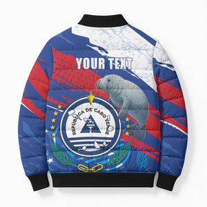 Personalized Cape Verde Independence Day Bomber Puffer Jacket 51st Anniversary Manatee Coat Of Arms