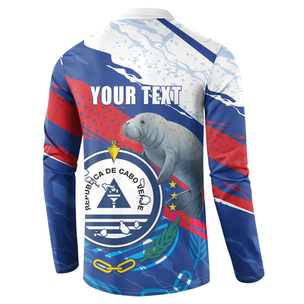 Personalized Cape Verde Independence Day Button Sweatshirt 51st Anniversary Manatee Coat Of Arms