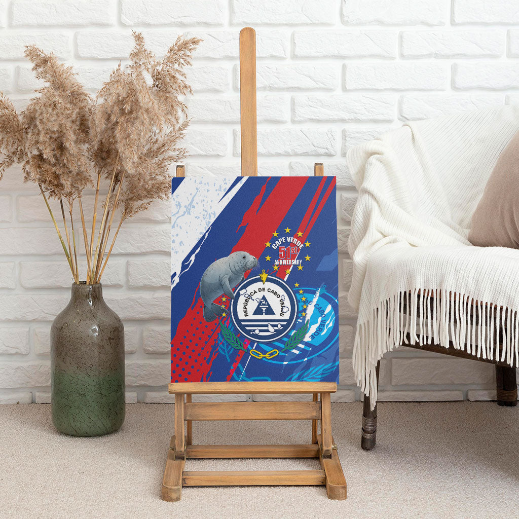 Cape Verde Independence Day Canvas Wall Art 51st Anniversary Manatee Coat Of Arms