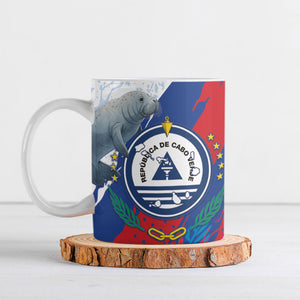 Personalized Cape Verde Independence Day Ceramic Mug 51st Anniversary Manatee Coat Of Arms