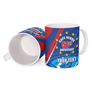 Personalized Cape Verde Independence Day Ceramic Mug 51st Anniversary Manatee Coat Of Arms