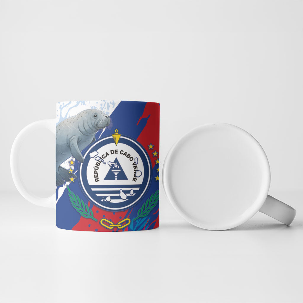 Personalized Cape Verde Independence Day Ceramic Mug 51st Anniversary Manatee Coat Of Arms