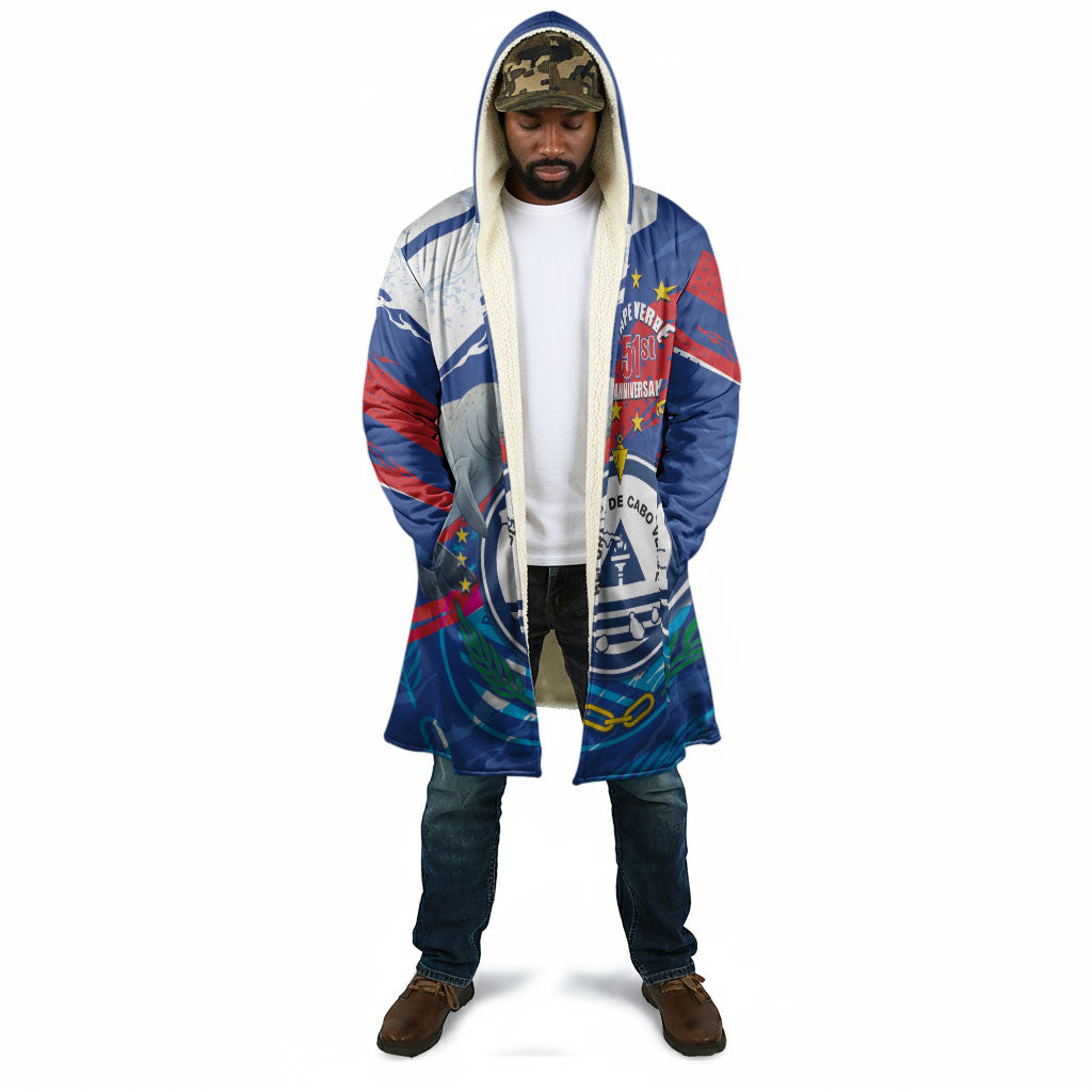 Personalized Cape Verde Independence Day Cloak 51st Anniversary Manatee Coat Of Arms