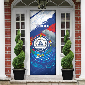 Personalized Cape Verde Independence Day Door Cover 51st Anniversary Manatee Coat Of Arms
