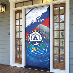 Personalized Cape Verde Independence Day Door Cover 51st Anniversary Manatee Coat Of Arms