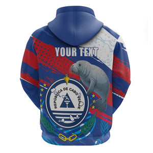 Personalized Cape Verde Independence Day Hoodie 51st Anniversary Manatee Coat Of Arms