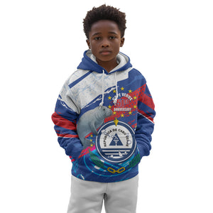 Personalized Cape Verde Independence Day Kid Hoodie 51st Anniversary Manatee Coat Of Arms