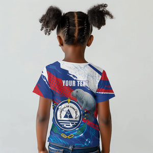 Personalized Cape Verde Independence Day Kid T shirt 51st Anniversary Manatee Coat Of Arms