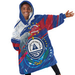 Personalized Cape Verde Independence Day Kid Wearable Blanket Hoodie 51st Anniversary Manatee Coat Of Arms