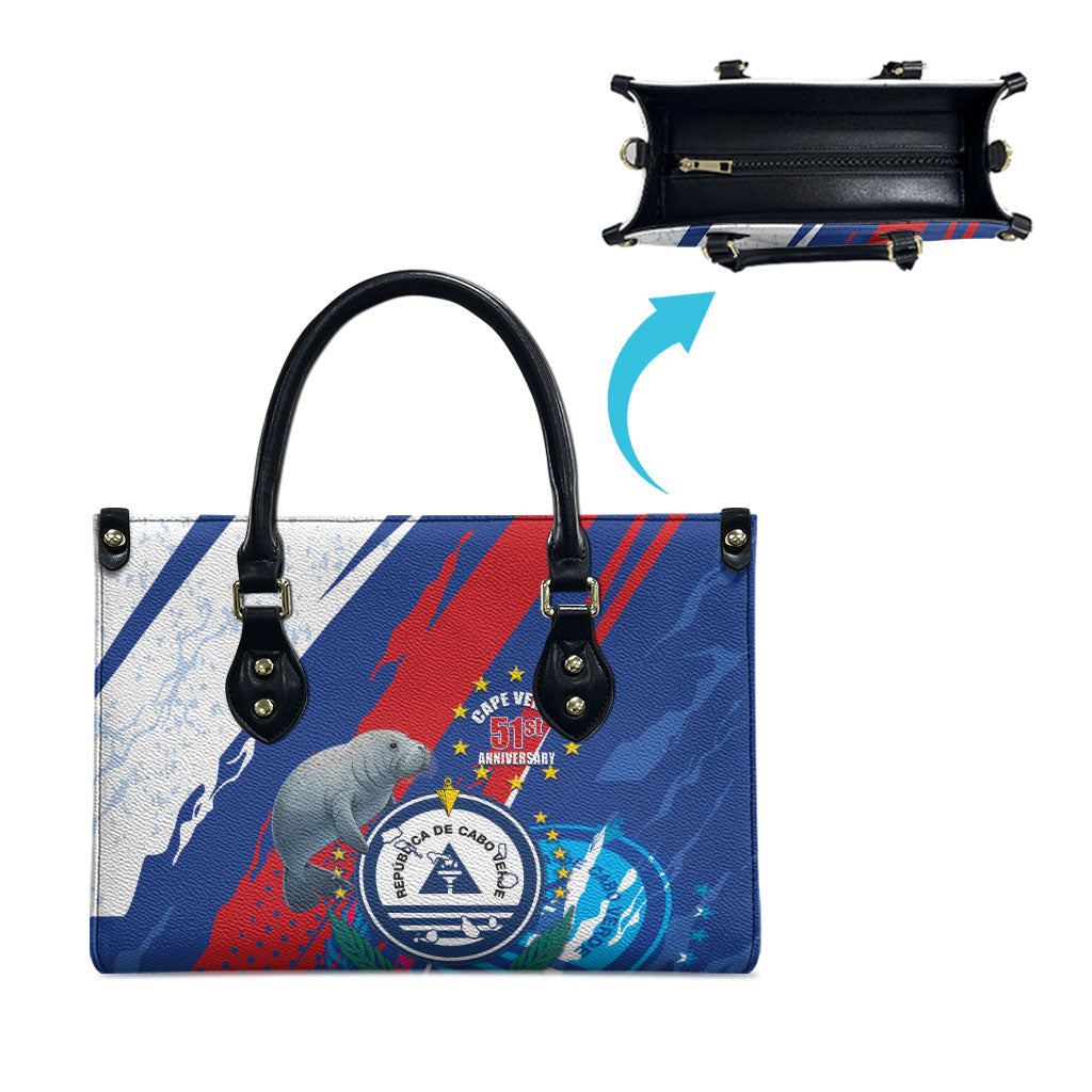 Cape Verde Independence Day Leather Bag 51st Anniversary Manatee Coat Of Arms