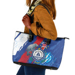 Cape Verde Independence Day Leather Tote Bag 51st Anniversary Manatee Coat Of Arms