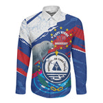 Personalized Cape Verde Independence Day Long Sleeve Button Shirt 51st Anniversary Manatee Coat Of Arms