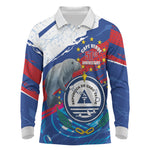 Personalized Cape Verde Independence Day Long Sleeve Polo Shirt 51st Anniversary Manatee Coat Of Arms