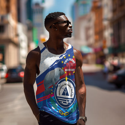 Personalized Cape Verde Independence Day Men Tank Top 51st Anniversary Manatee Coat Of Arms