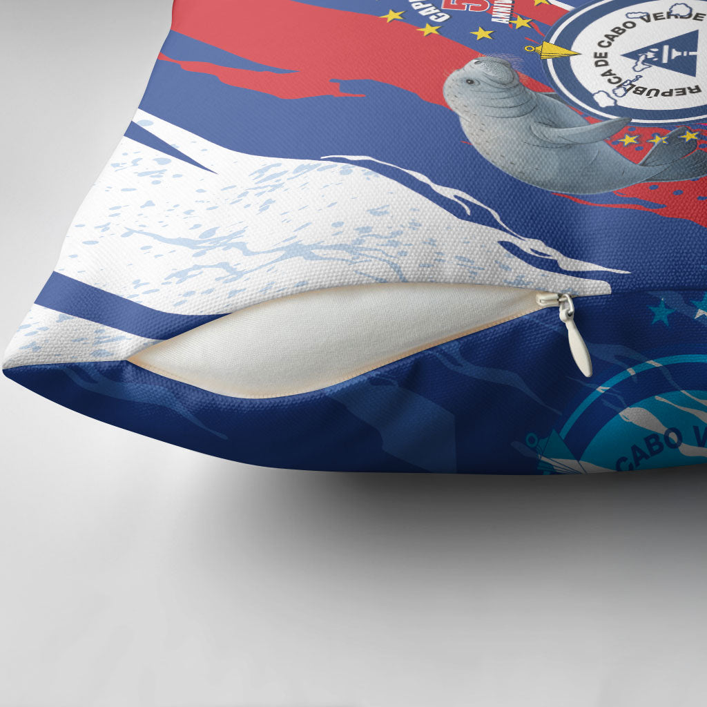 Cape Verde Independence Day Pillow Cover 51st Anniversary Manatee Coat Of Arms