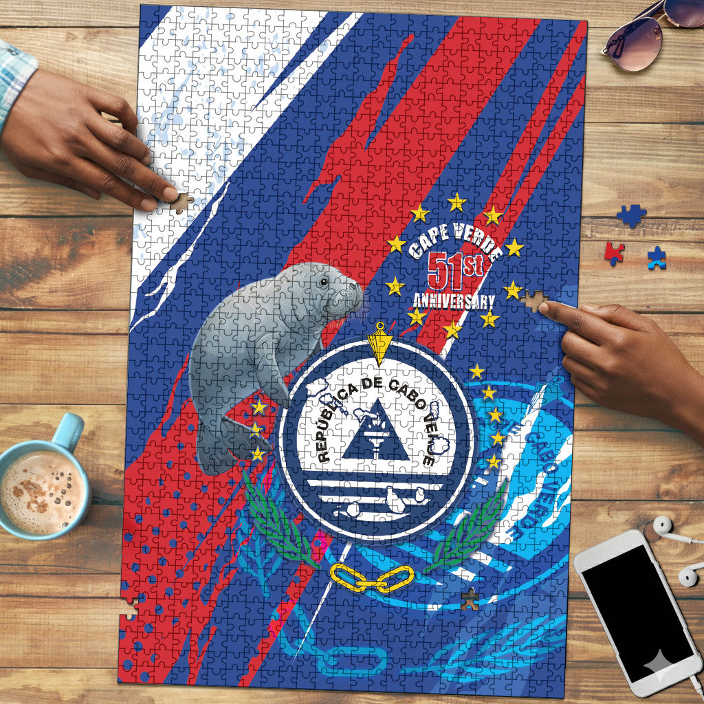 Cape Verde Independence Day Puzzle 51st Anniversary Manatee Coat Of Arms