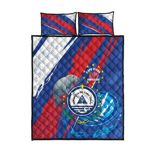 Cape Verde Independence Day Quilt Bed Set 51st Anniversary Manatee Coat Of Arms