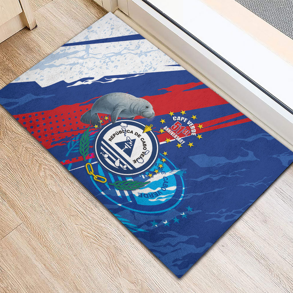 Cape Verde Independence Day Rubber Doormat 51st Anniversary Manatee Coat Of Arms