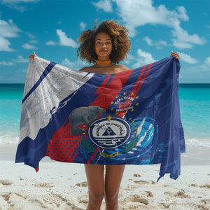 Cape Verde Independence Day Sarong 51st Anniversary Manatee Coat Of Arms