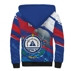 Personalized Cape Verde Independence Day Sherpa Hoodie 51st Anniversary Manatee Coat Of Arms