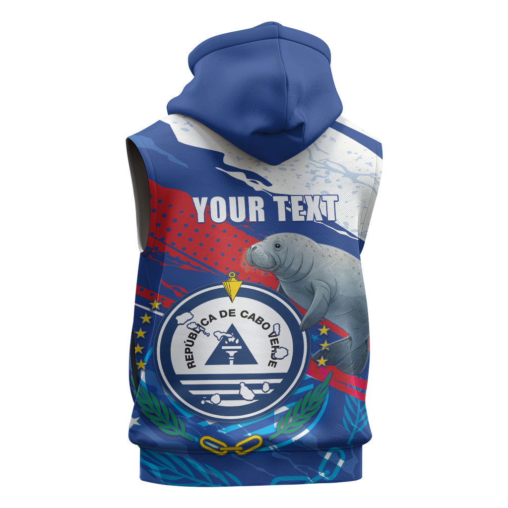 Personalized Cape Verde Independence Day Sleeveless Hoodie 51st Anniversary Manatee Coat Of Arms