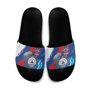 Cape Verde Independence Day Slide Sandals 51st Anniversary Manatee Coat Of Arms