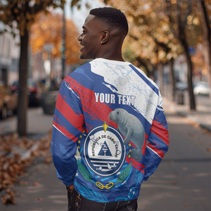 Personalized Cape Verde Independence Day Sweatshirt 51st Anniversary Manatee Coat Of Arms