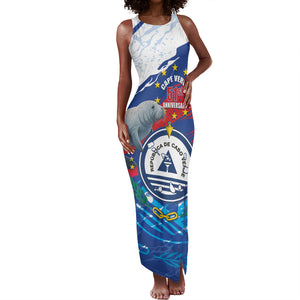 Personalized Cape Verde Independence Day Tank Maxi Dress 51st Anniversary Manatee Coat Of Arms