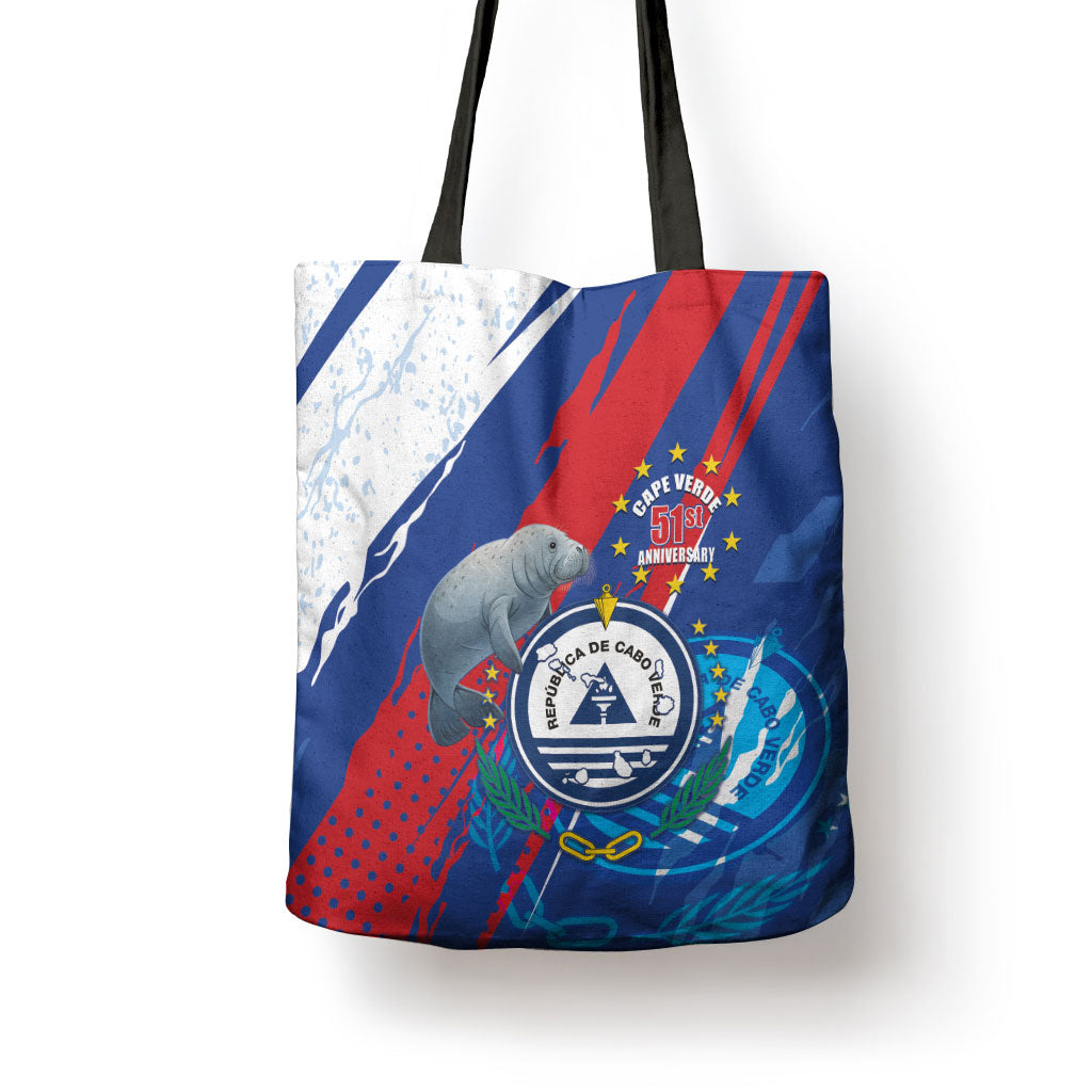 Cape Verde Independence Day Tote Bag 51st Anniversary Manatee Coat Of Arms
