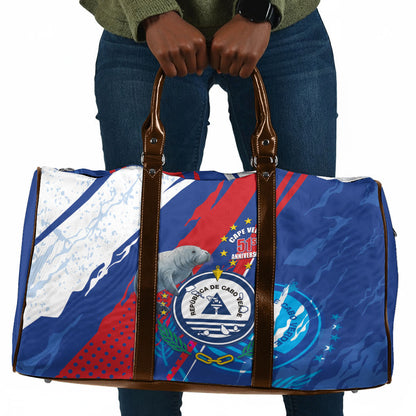 Cape Verde Independence Day Travel Bag 51st Anniversary Manatee Coat Of Arms
